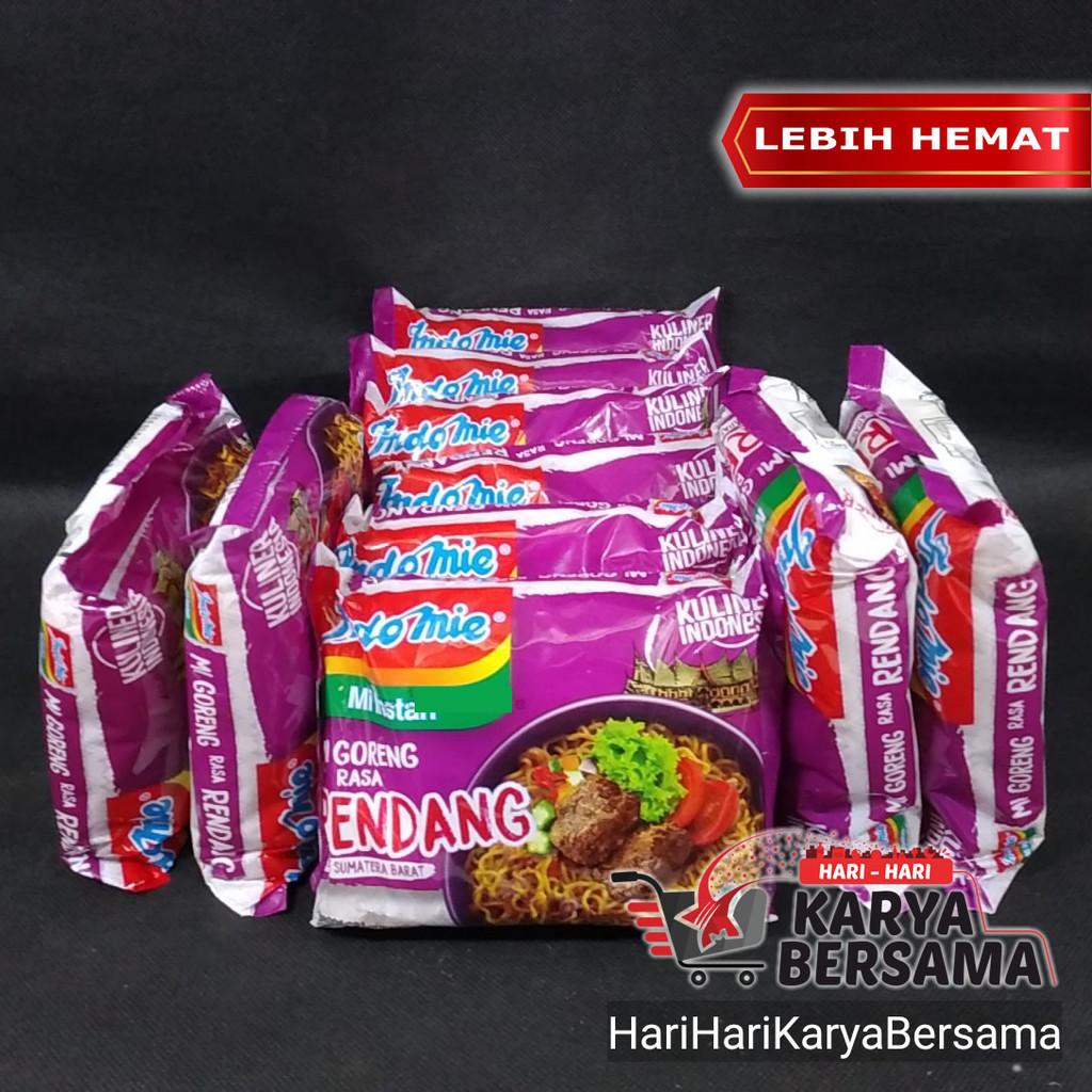 

INDOMIE MI INSTAN GORENG RASA RENDANG PACK 10 BUNGKUS X 91GR