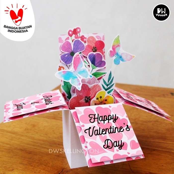 

Kotak Hadiah Pop Up Flower Box Valentine Couple - Normal