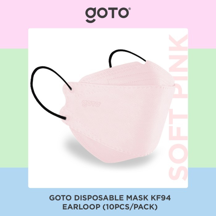 Goto KF94 Disposable Mask 4 Ply Masker Earloop 4Ply Kesehatan KF 94 - Soft Pink