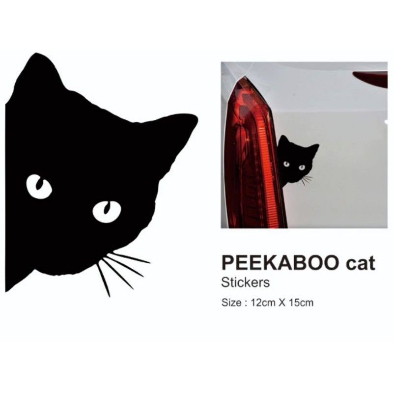 

Stiker Cutting PEEKABOO cat kucing lucu buat tempelan mobil