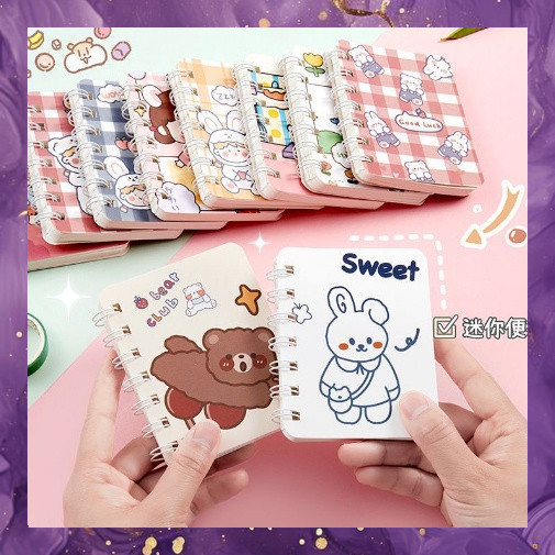 

(SBA) Notebook MINI A7 Buku Tulis Kecil Note Memo Book Spiral Motif Lucu AT2929B4