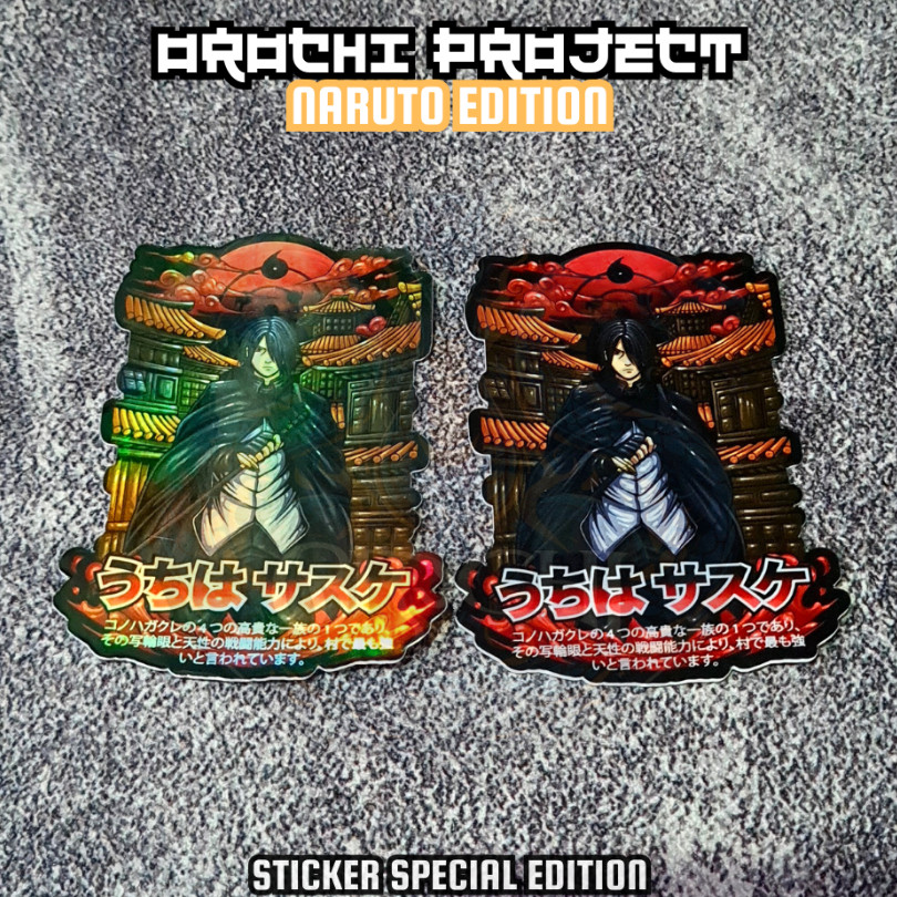 

Sticker Stiker Anime Uchiha Sasuke Naruto Hologram Glossy Anti Air HP Laptop Tumbler Motor Helm