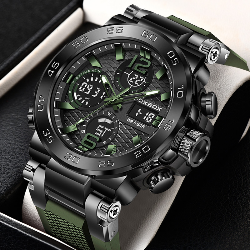 FOXBOX New Military Watch For Men Top Brand Luxury Digital Watch Men Fashion Waterproof Men's Quartz