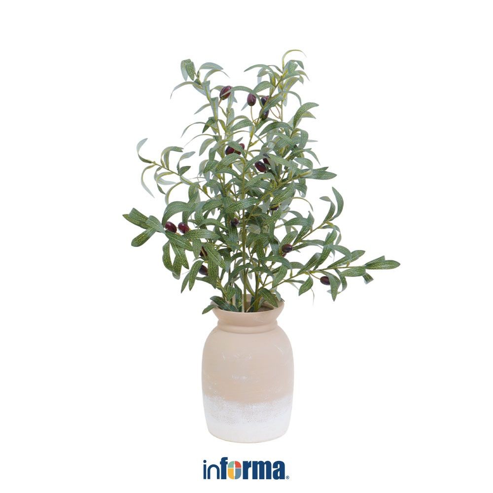 Informa Tanaman Artifisial Olive Branch Dengan Pot H71 - Hijau Tumbuhan Tanaman Buatan Dekorasi Plan