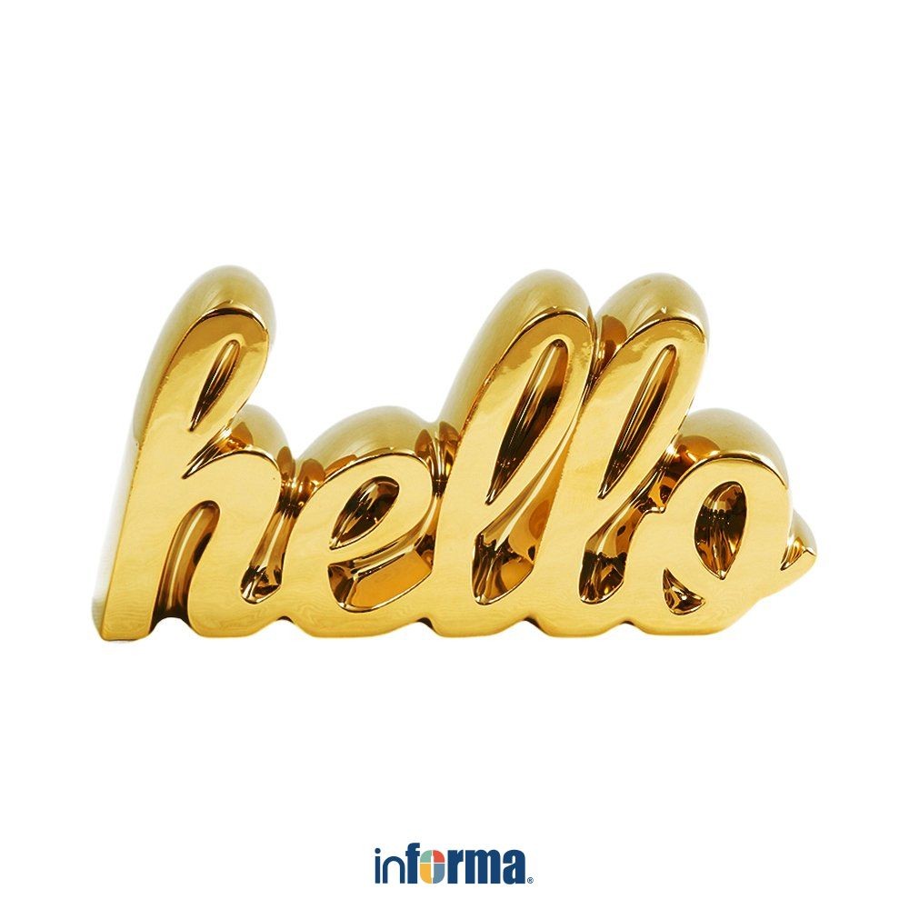 Informa Miniatur Dekorasi Hello - Gold Pajangan Meja Aesthetic Home Decor Hiasan Rumah Unik Pajangan