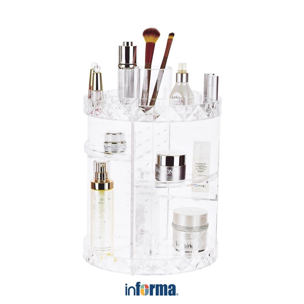 Informa Kotak Organizer Kosmetik Rotating 26X38.5 cm Tempat Makeup Wadah Simpan Alat Dandan Cosmetic