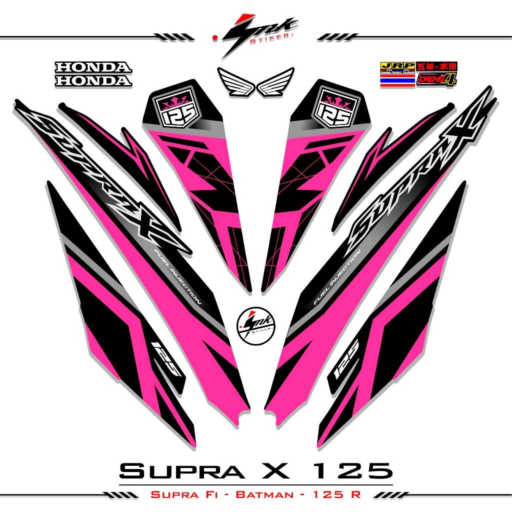 Striping Honda Supra X 125 Fi 2018 Dasar Hitam Stiker Supra X Batman