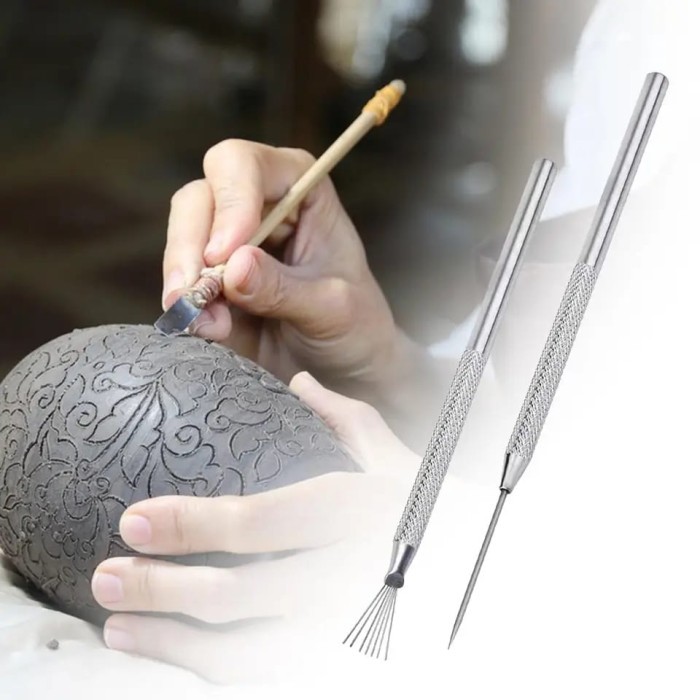 

Alat Hias Pottery Clay Sculpting Tool Kuas Besi Jarum (2 pcs)