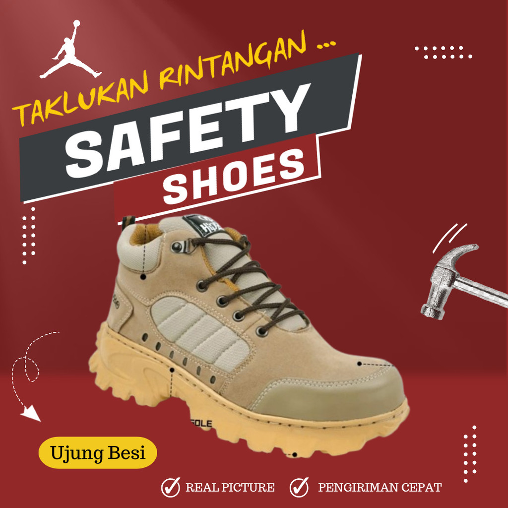 Sepatu Boots Sefty But Septi Kerja Outdoor Boot Septy Proyek Lapangan Safety Bot Shoes Pria M079 Pen