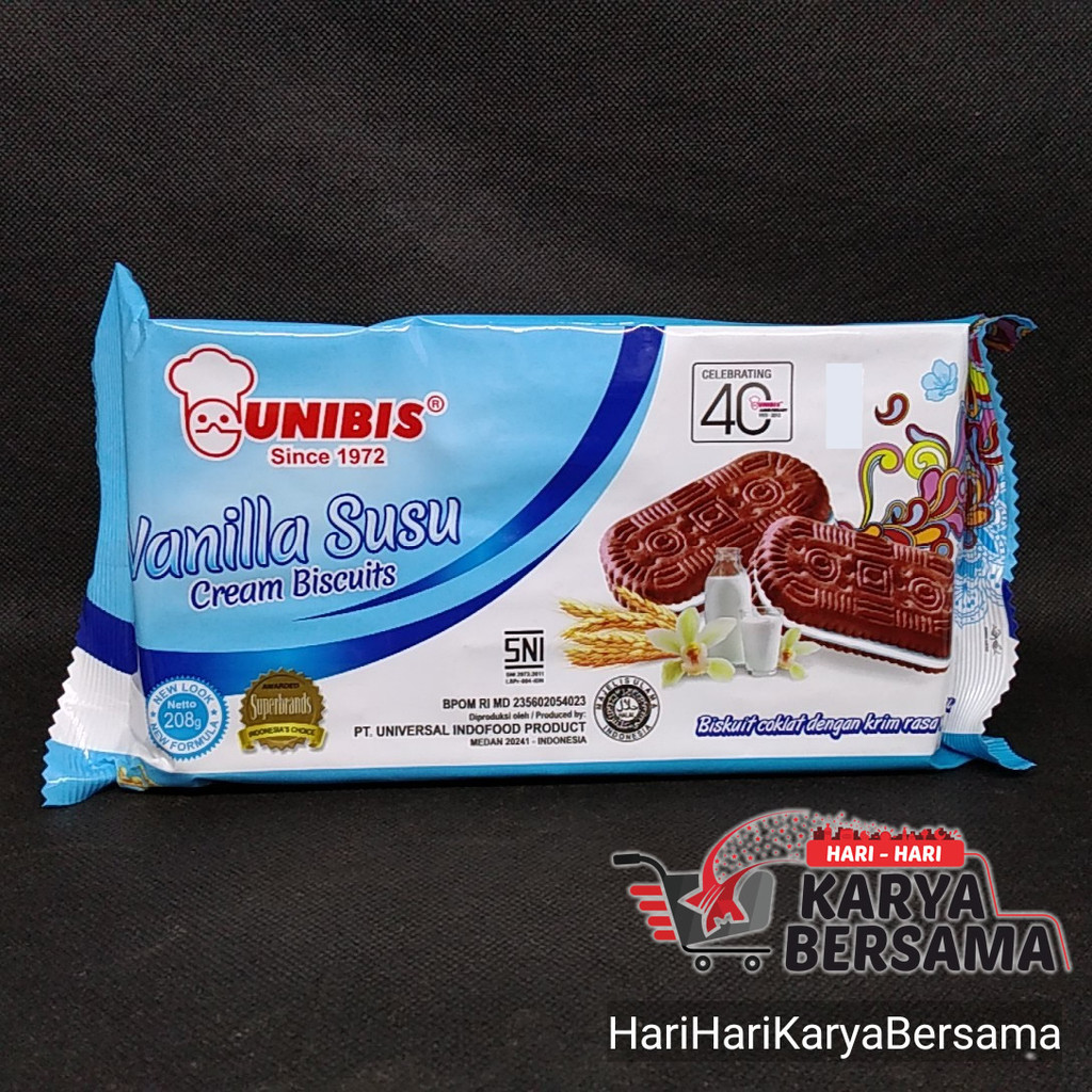 

MAKANAN RINGAN BISKUIT UNIBIS VANILA SUSU 208GR