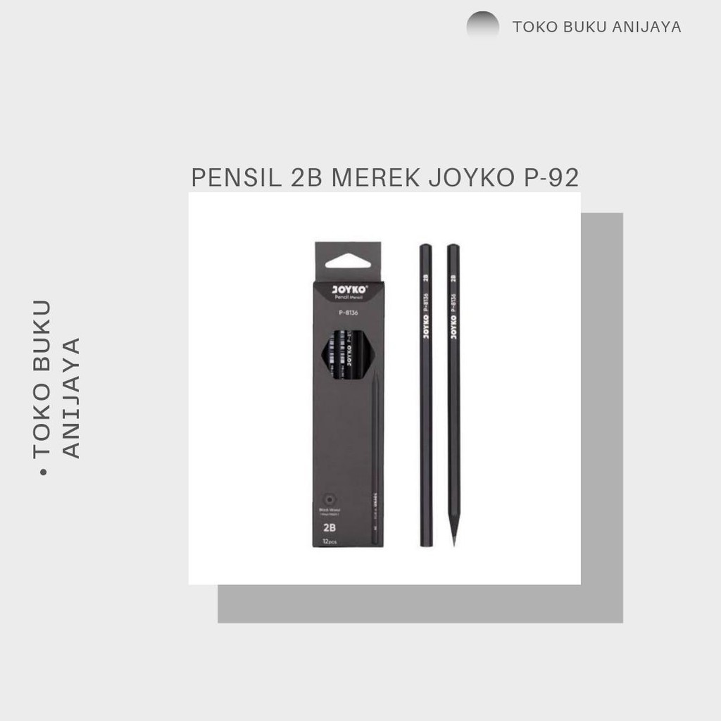 

PENSIL 2B MEREK JOYKO P-92 1PACK ISI 12PCS BERKUALITAS Sekolah Stationery