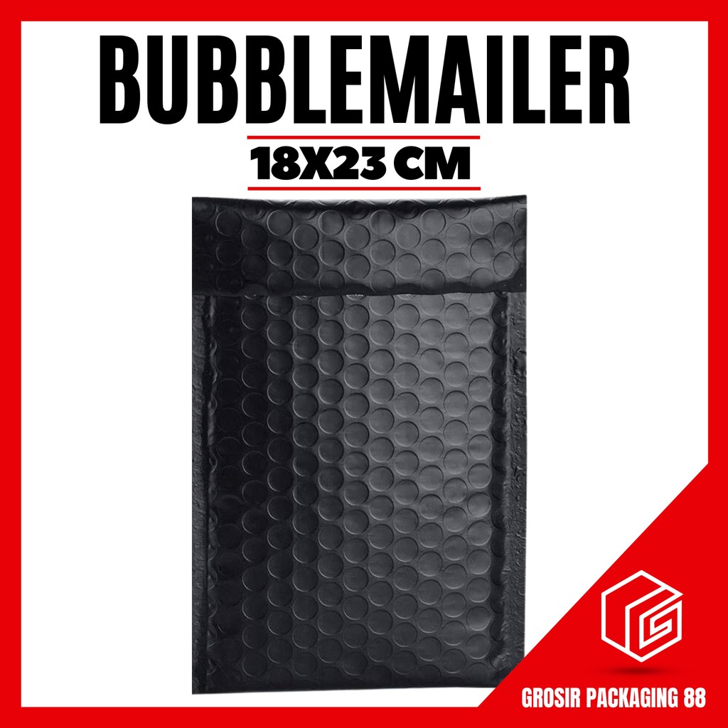 

Amplop Bubble Mailer Wrap 18x23 cm Hitam Premium Quality MURAH