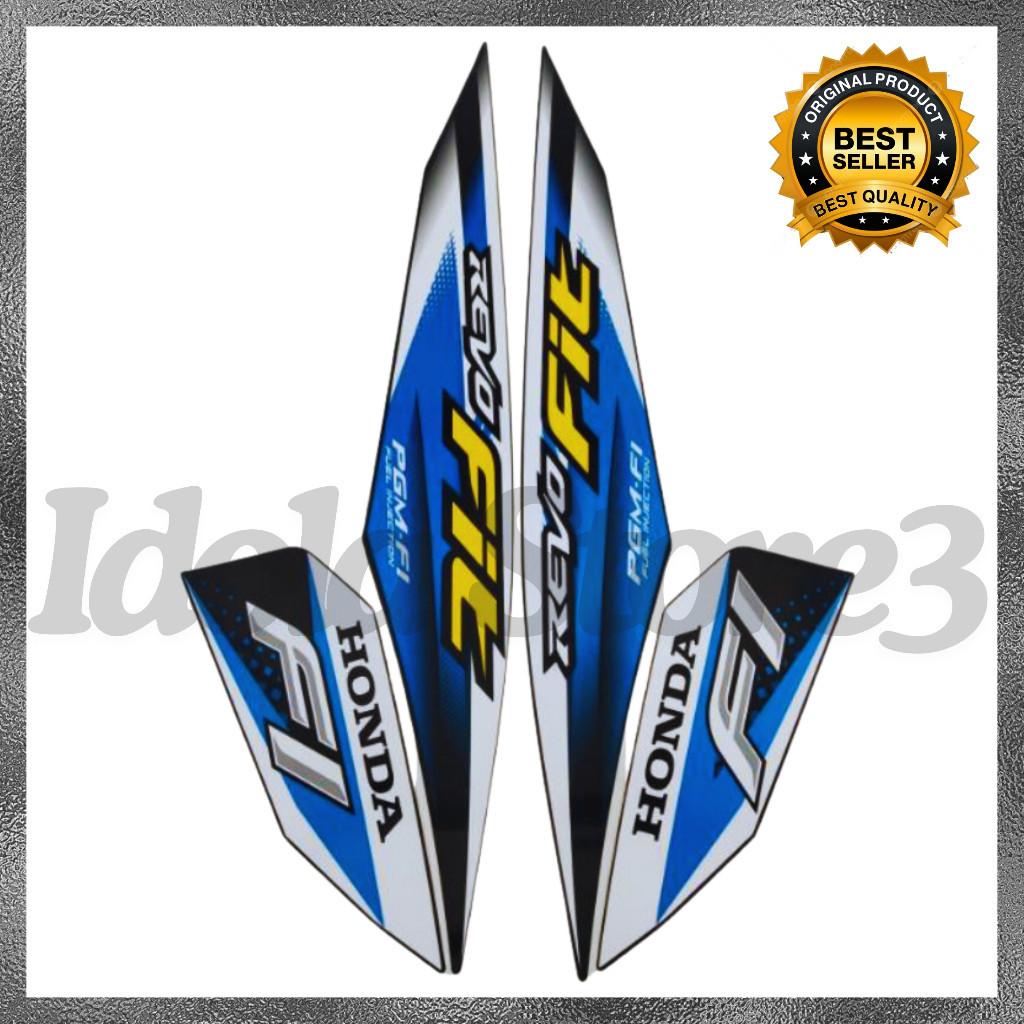 Sticker Striping Revo Fit 2020 Hitam Lis Biru List Motor Revo fit 2020 New