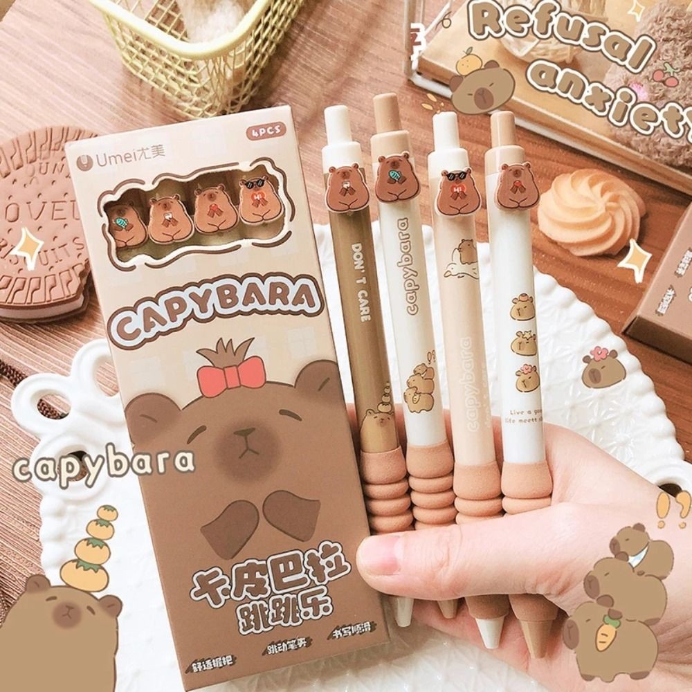 

Creative Kawaii Capybara Gel Pen Cartoon 0.5mm Erasable Pen ST Nib Blue Ink Cute Writing Pen Office Supply