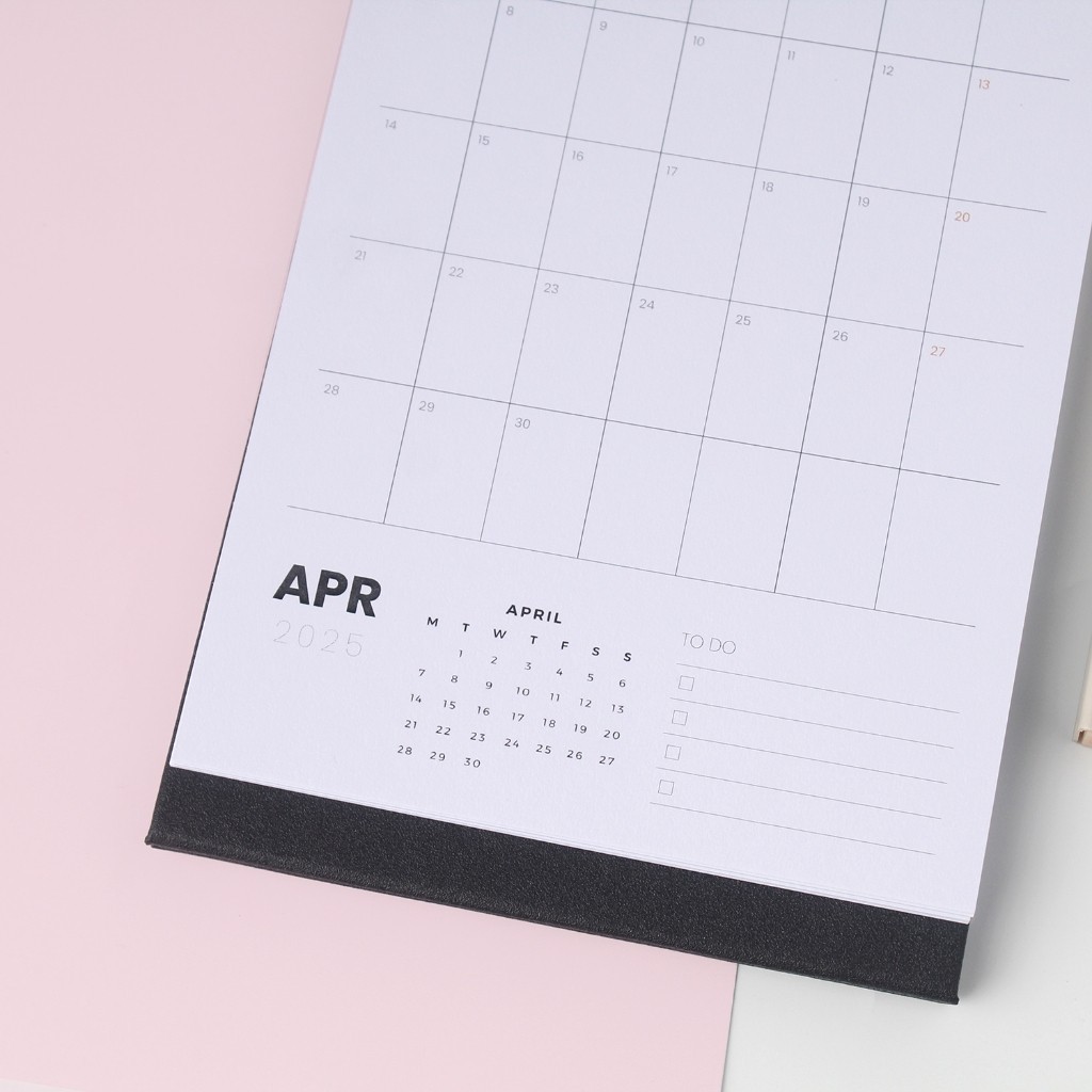 

Calendar 2025 Uk B6 Portrait #Hitam - Kalender Meja - Desk Kalendar Board - Monthly Calender by bukuqu