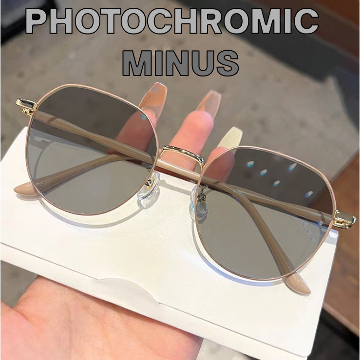 Kacamata Minus Fotokromik Model Korea Photochromic Minus Pria Wanita Zhijing 07 Cateye Nazraat Optik