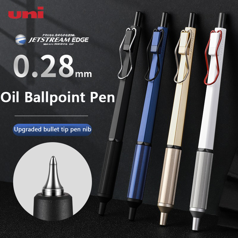

UNI Mitsubishi Jetstream SXN-1003 Pena Bolpoin Logam, 0.28/0.38Mm Tulisan Titik Halus Pena Minyak Hitam Kelas Atas Papeleria Estetika