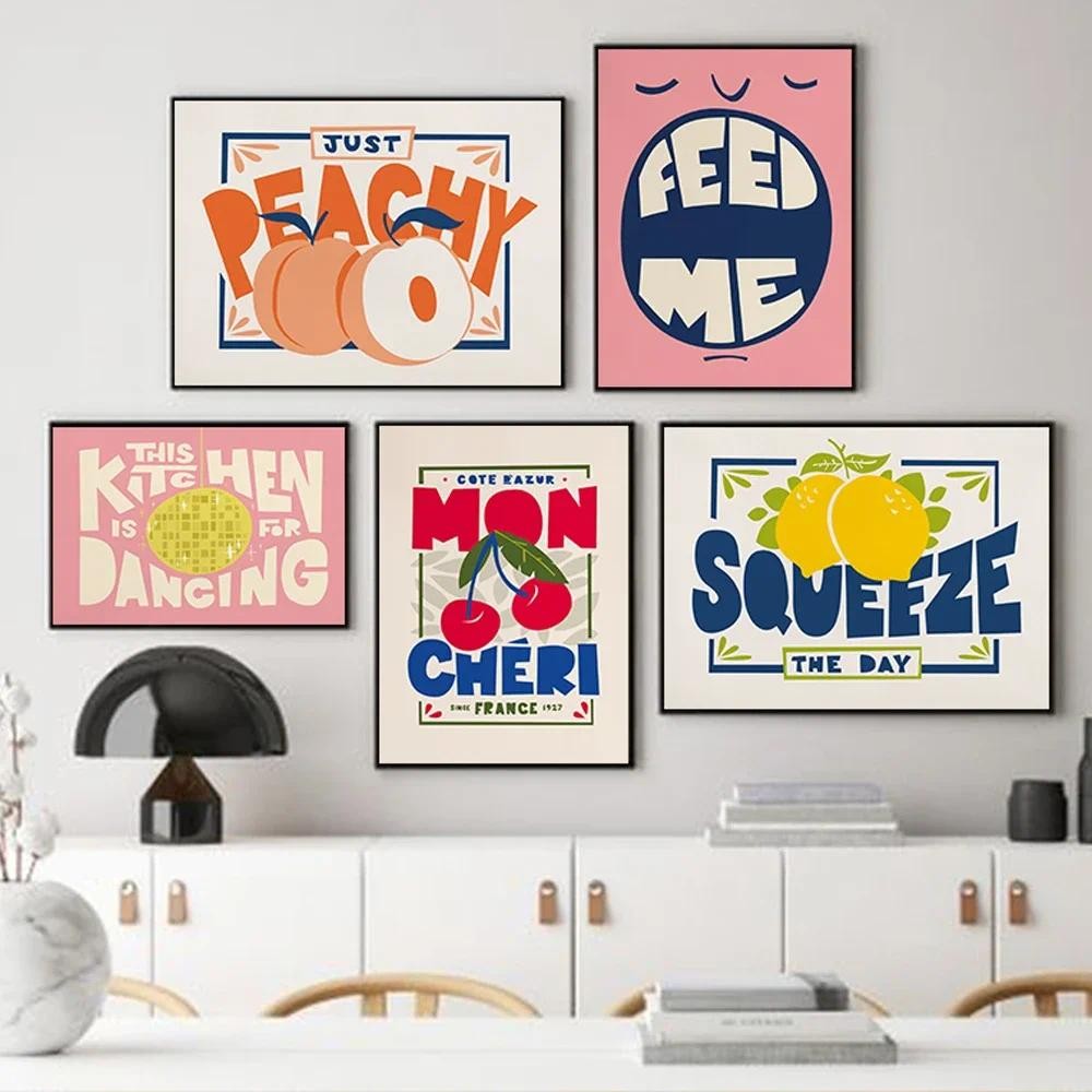 

Fruit Mon Cheri Prints Vintage Posters Canvas Painting Kitchen is for cing Wall Art Decoration Wall Pictures for Dining Room