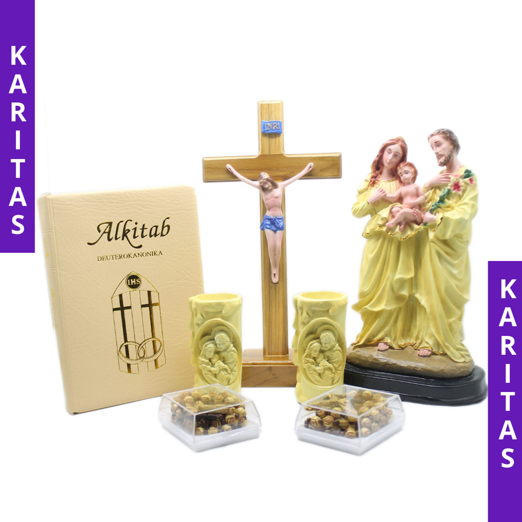 PAKET WEDDING KATOLIK 25 CM / HANTARAN PERNIKAHAN KATOLIK / SESERAHAN PERNIKAHAN / PATUNG KELUARGA K