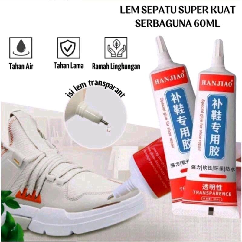 

[2 PCS] Lem Sepatu Sandal Super Kuat Tahan Air / Lem Hanjiao Serbaguna Bening 60 ML Resin