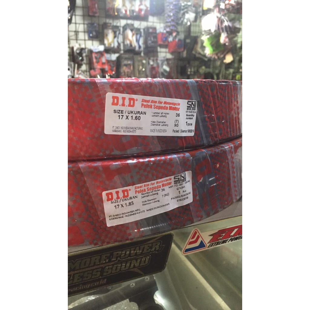 VELG DID HITAM RING 17 UKURAN 160 DAN 185 SEPASANG