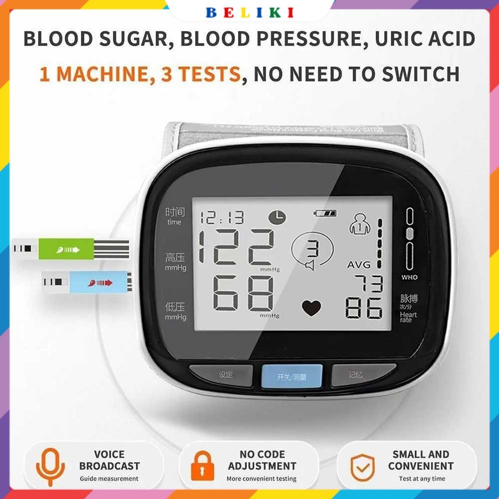 Tensimeter Digital Pengukur Tekanan Darah Gula Darah Asam Urat - LY-31