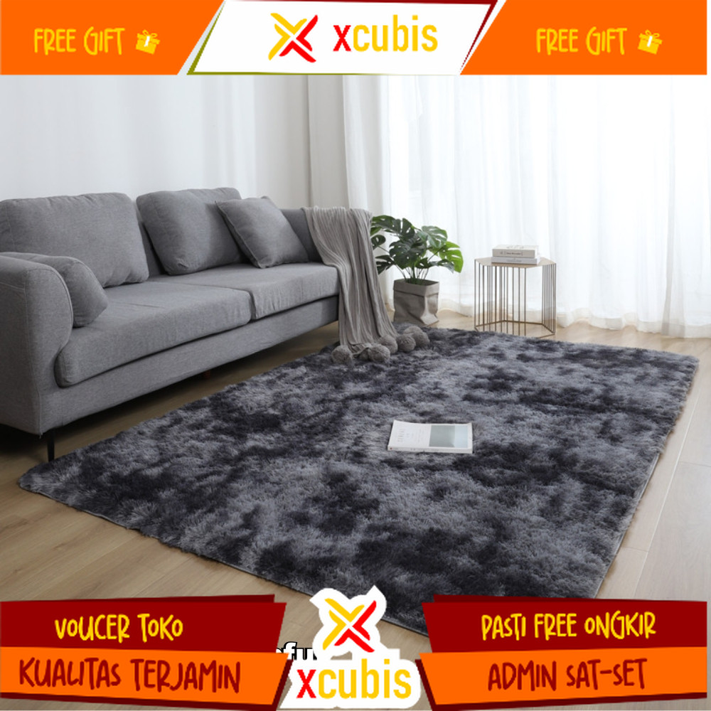 Karpet Bulu Tebal Motif Tiedye Aestetic Karpet Rasfur Tebal