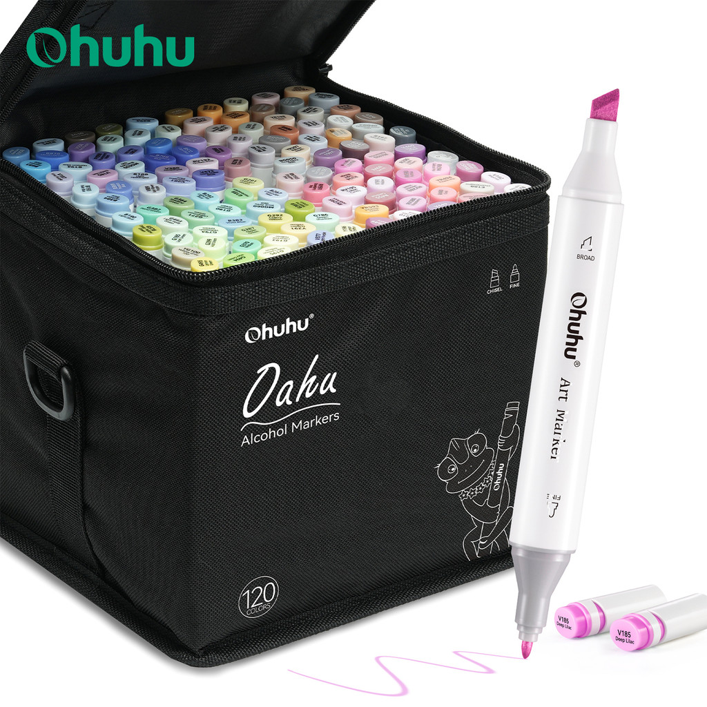 

Ohuhu Oahu New 120 Colors Marker Pen Set Alcohol Art Markers Dual Tips Felt Pen Sketching Drawing Graffiti Manga School Art