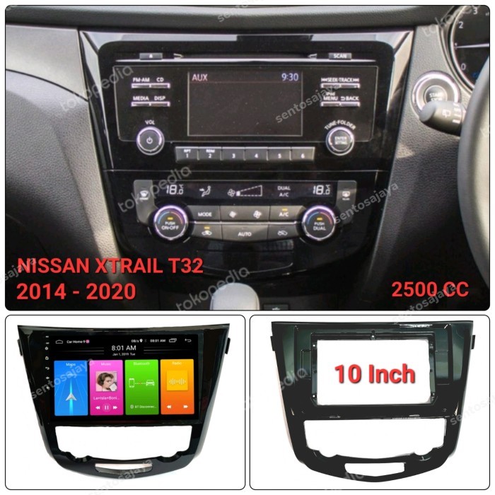 Head Frame  Android 10 Inch NISSAN XTRAIL T32 Thn 2014-2020 Dudukan Android
