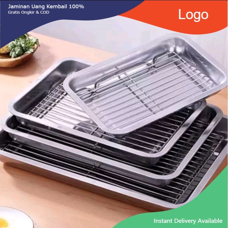 Nampan Cooling Rack Stainless Peniris Makanan JUMBO 40cm x 30cm / Baki Tray / Baking Tray Stainless 