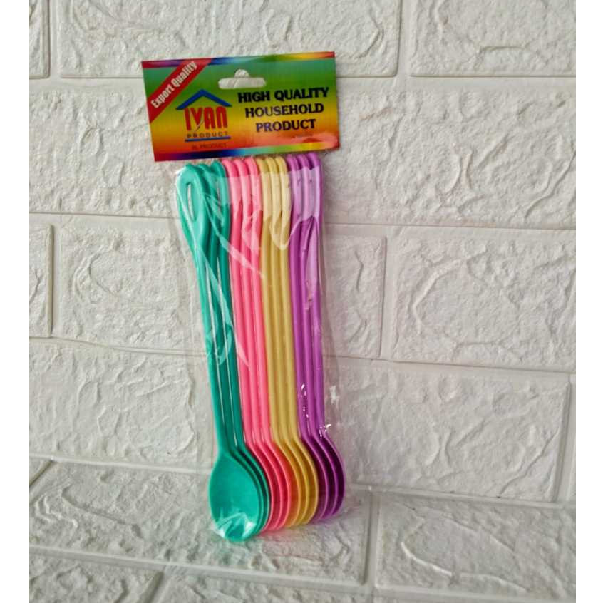 Sendok Plastik / Sendok Teh Plastik Panjang & Pendek isi 12 pcs