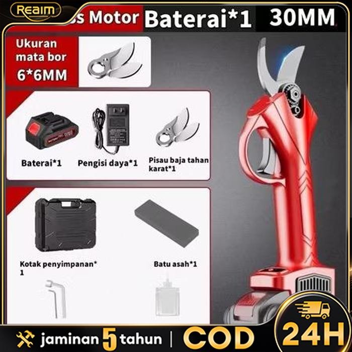 REAIM 800W Gunting Dahan Listrik GuntingTaman Elektrik Garden Cordless Pruning ShearScissors Pemangk