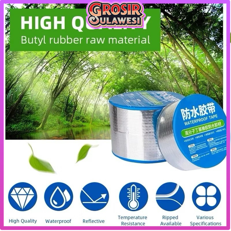 COD Makassar LAKBAN ANTI BOCOR 3M LAKBAN ALUMINIUM FOIL BUTYL WATERPROOF 3 METER /LEM ANTI AIR ALUMI