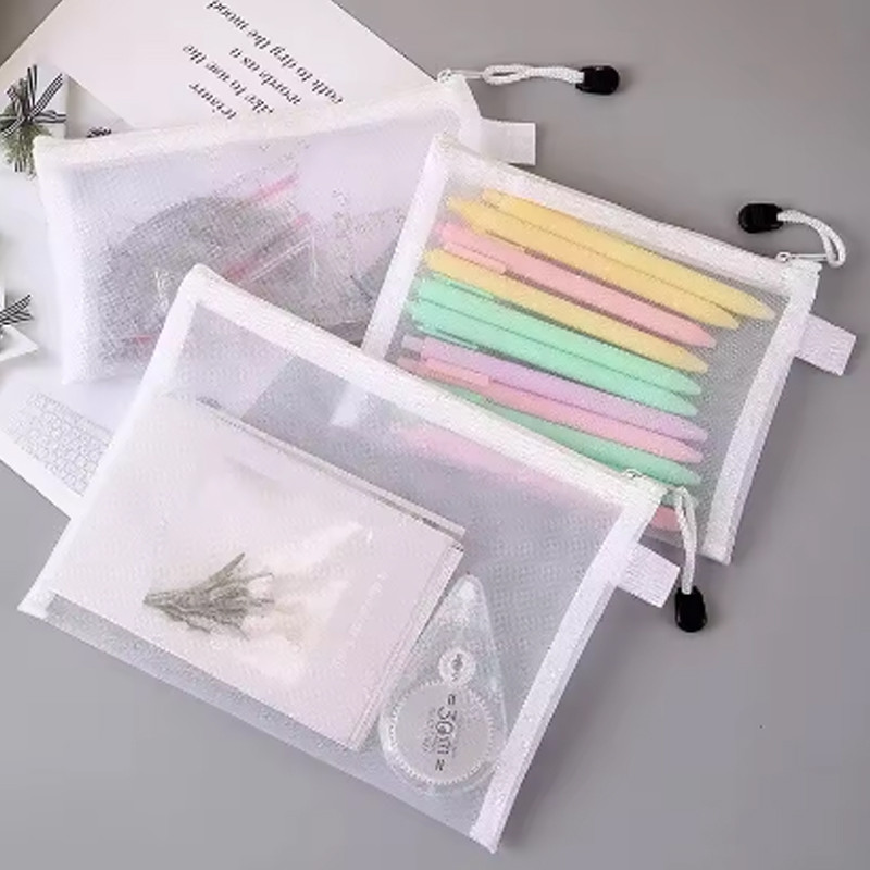 

Mr Paper, Student File Bags Transparent Zip File Bags Office Mesh Folder Household Sundry Storage Bags