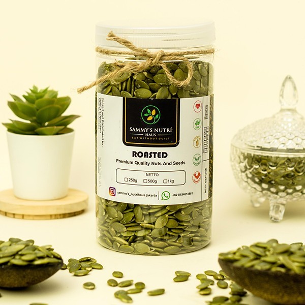 

Organic UnSalt Roasted Pumpkin Seeds 500g (Biji Labu Organik Panggang)