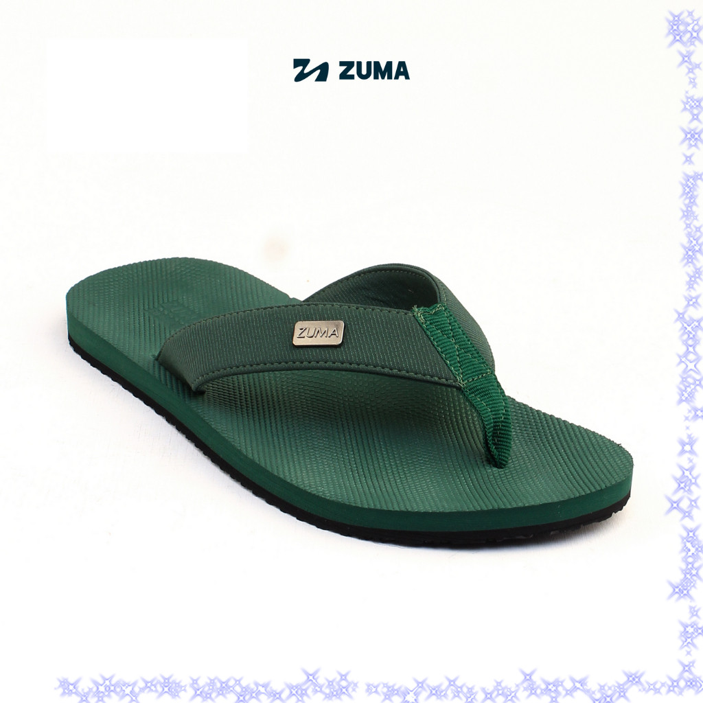 Zuma Men Hanzo 3 Army, Sandal Jepit Pria Karet Polos, Hijau