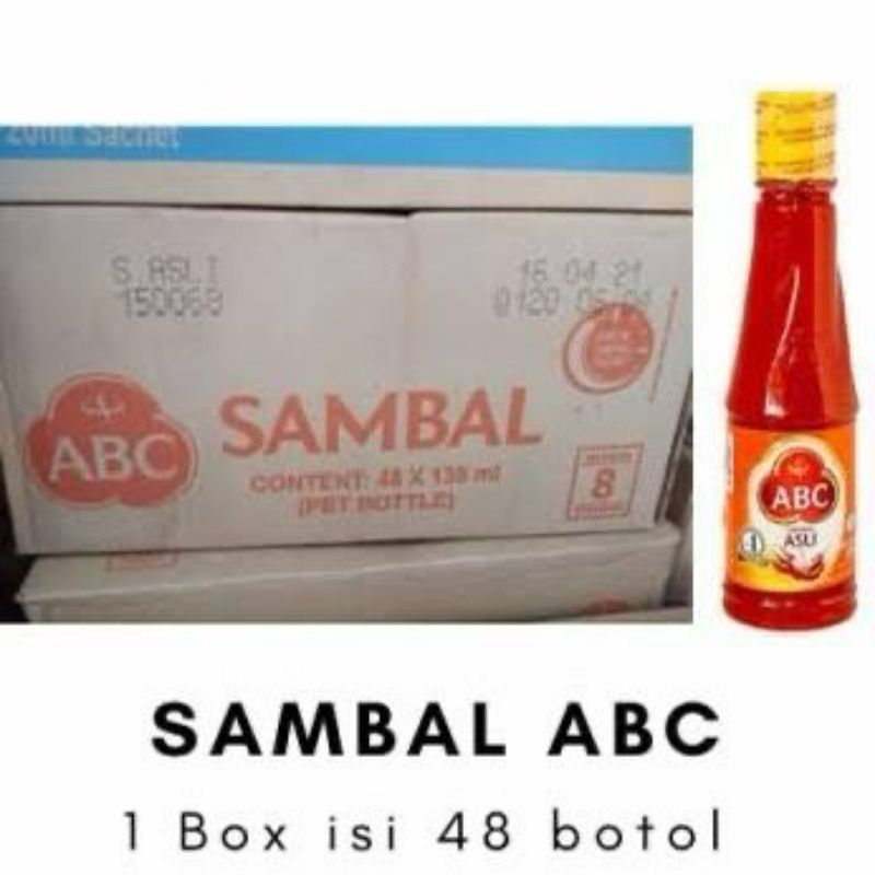 

Sambal ABC 48 x 130ml dus / Sambal ABC 130ml dus isi 48 pcs/Sambal ABC 130ml Dus