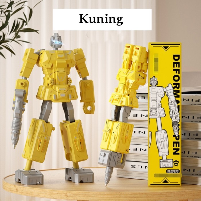 

Aksesories Terlaris~ Pulpen Robot Transformasi Pena Bolpen Anak Mainan Action Figure Robot Soldier Alat Tulis Hadiah Gift Optimus - Kuning