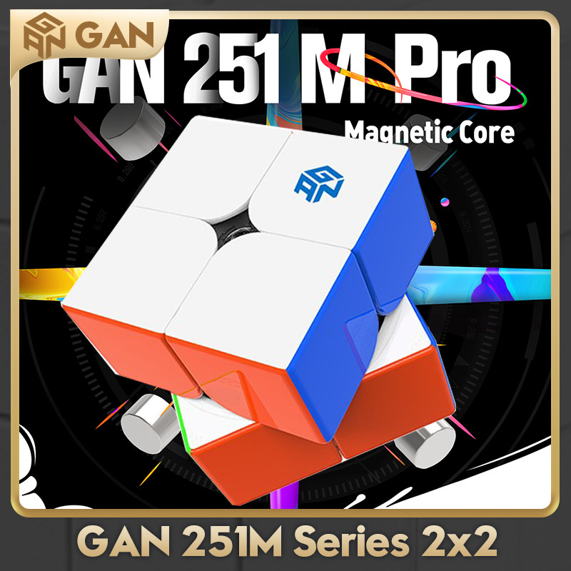 GAN251 M Pro Air Leap 2x2 Magnetic Speed Cube Professional GANCUBE 251M 2x2x2 Mangetic Cubo Puzzles 