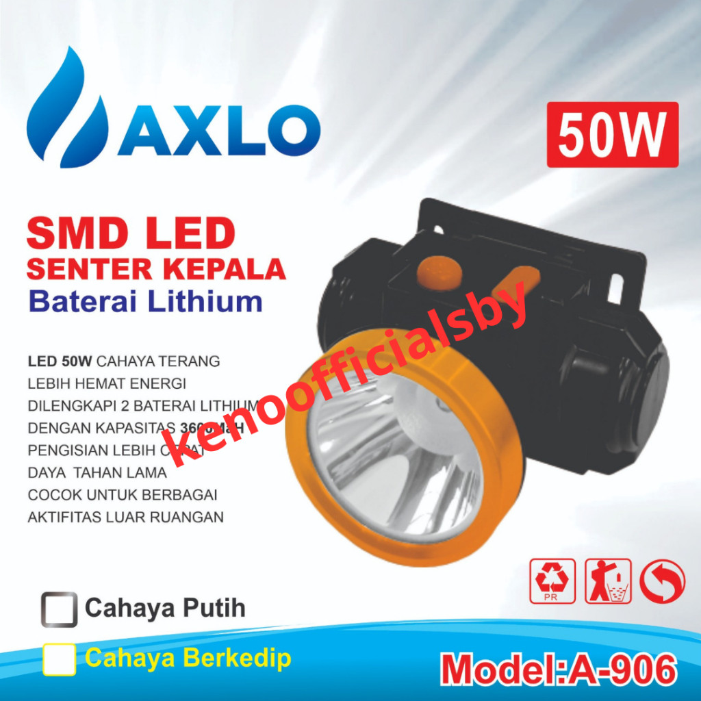 SENTER KEPALA AXLO A-906 SENTER KEPALA A906