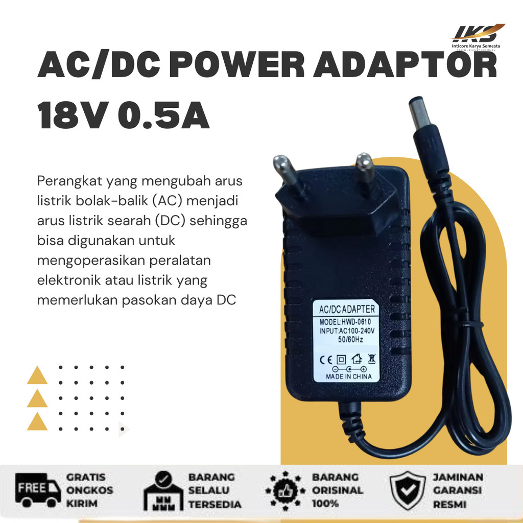 Power Supply AC/DC Power Adaptor 18V 0.5A