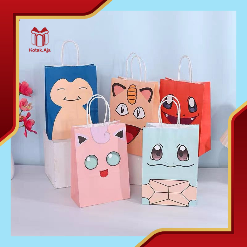 

PAPER BAG GODDIE BAG TAS KADO HADIAH PESTA ULANG TAHUN MOTIF POKEMON I AK02M4