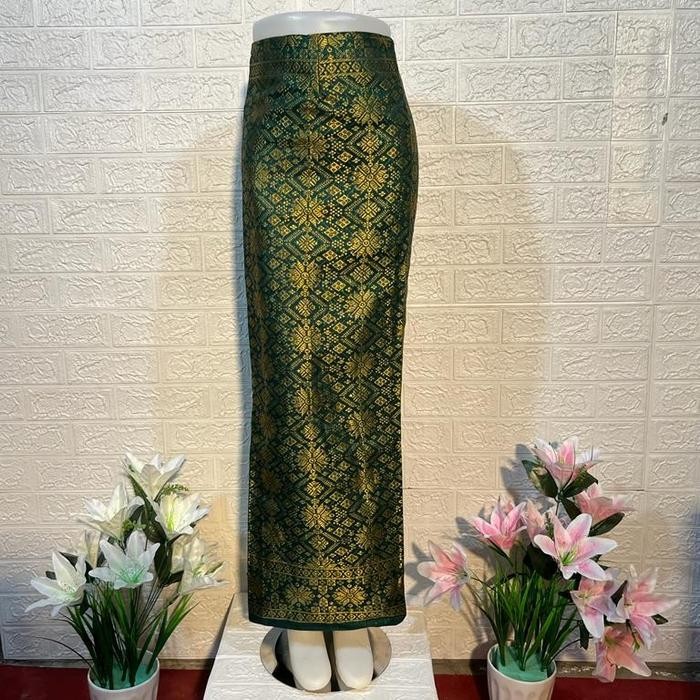 Natalia Kebaya Rok Lilit Songket Premium || Rok Songket Per Hijauan || Bawahan Kebaya Modern || Refe