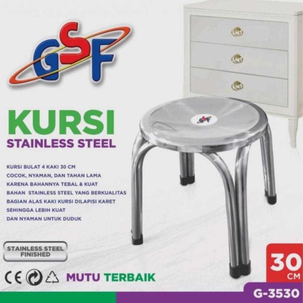 Kursi Stainless | Kursi GSF | Kursi Stainless Steel Multifungsi Kokoh 30 cm & 47cm (G-3530) (G-3547)