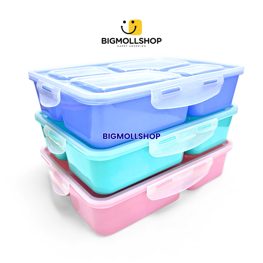 (BMS) Kotak Makan Plastik Besar Jumbo 2 Liter, Lunch Box Wadah Bekel Makanan Premium