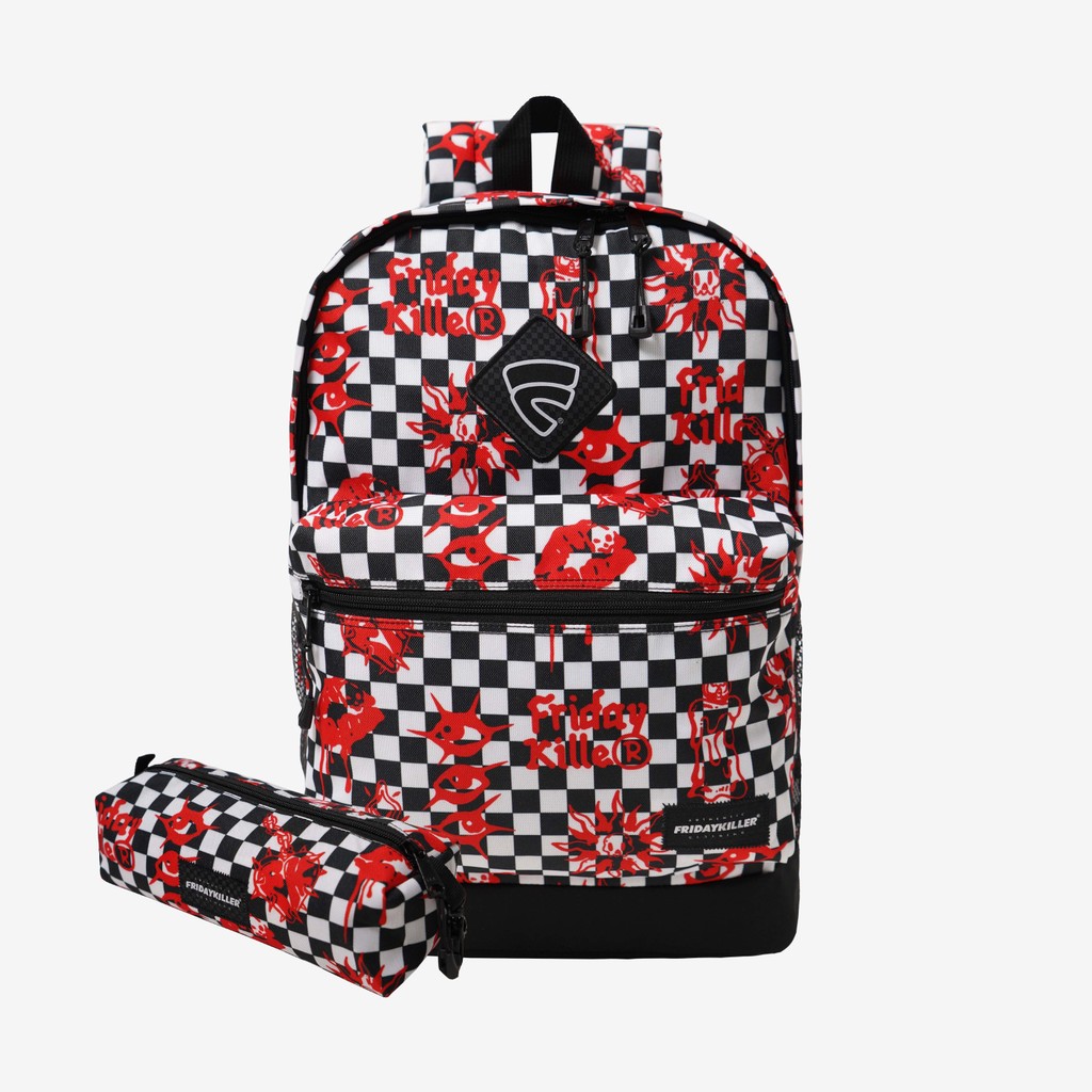 TAS PUNGGUNG RANSEL BACKPACK PRIA WANITA CHECKERBOARD HITAM FRIDAY KILLER | BRILL BP BW