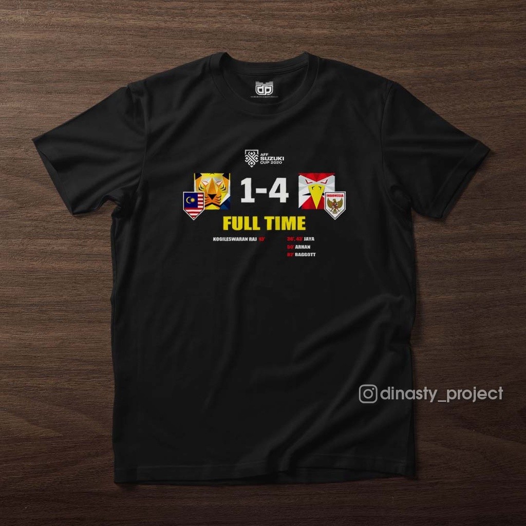 Kaos Timnas Indonesia VS Malaysia Premium Cotton Combed