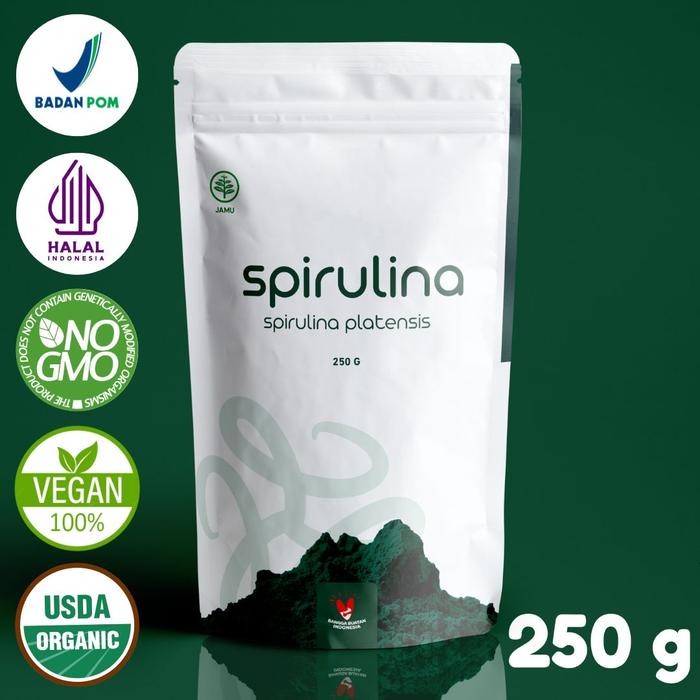 

Bubuk Spirulina Organik The Little Herbalist 250 gram - Sertifikat BPOM, Organik, HALAL