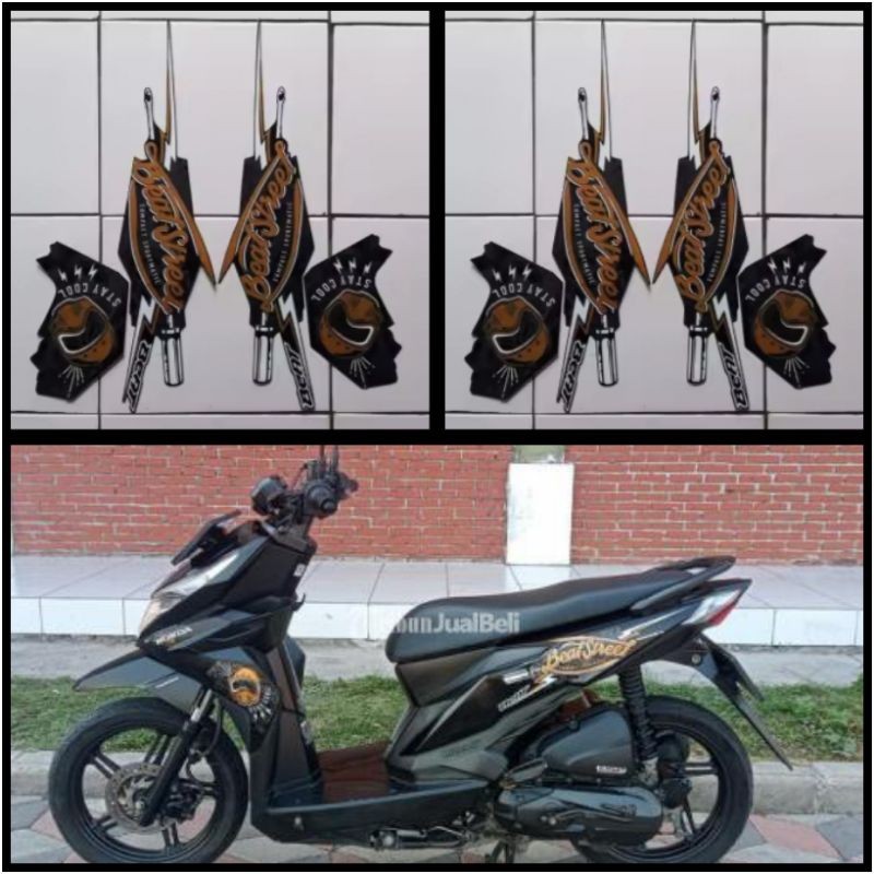 STICKER STRIPING LIS LES BODY MOTOR BEAT STREET 2018 FULL HITAM