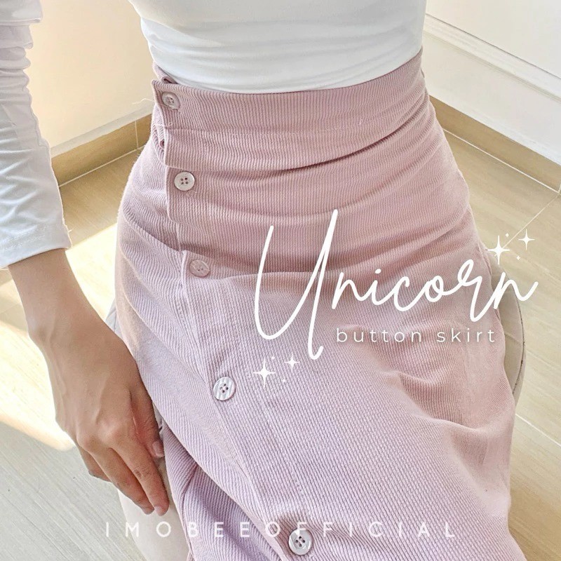 AZ.FS - RJD OOTD Rok Motif Kancing Depan / UNICORN BUTTON SKIRT // Rok Kancing Unicorn Panjang / Rok